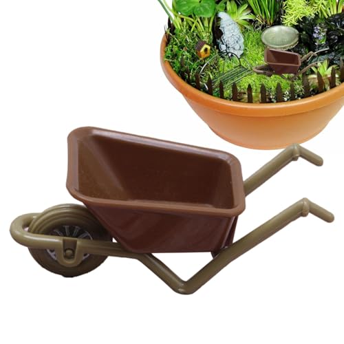 Doll House Cart - Langlebige ABS -Schubkarre, Miniaturfarm -Werkzeug | Kompaktes Desktopmodell mit Emulationsstil, detaillierter Requisite für Gartenszene -Handwerks-, Speicherdekor- oder Figurenfotog von Generic