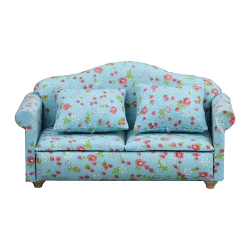 Doll House Couch - Doll Couch, Small Sofa | Doll House Furniture Miniature Accessories 1: 12 Scale Sofa Lounge with Pillows for Craft Decoration Doll House Couch - Doll Couch, Small Sofa | Doll House Furniture Miniature Accessories 1: 12 Scale Sofa Lounge with Pillows for Craft Decoration von Generic