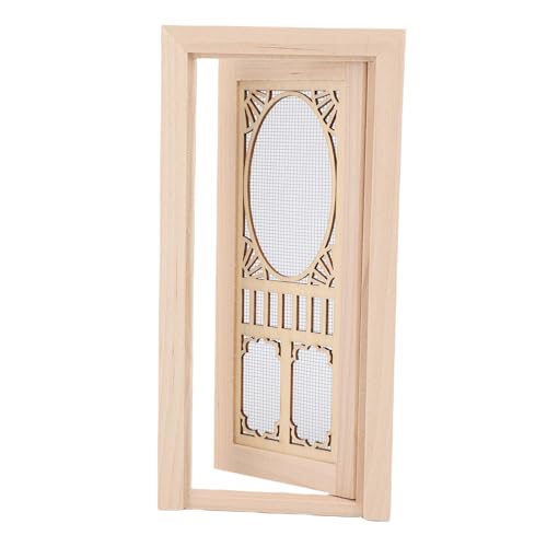 Dollhouse Door 1 12 Skala. Miniatur Holz Tür Holz Hollow Möbelmodell Spielzeug für DIY Doll House Accessoires von Generic