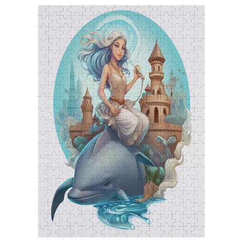 Dolphin Puzzle 300 PCS - Erwachsenenpuzzle Mit - Geschicklichkeitsspiel Für Die Ganze Familie - Ideal Als Holzpuzzle von Generic