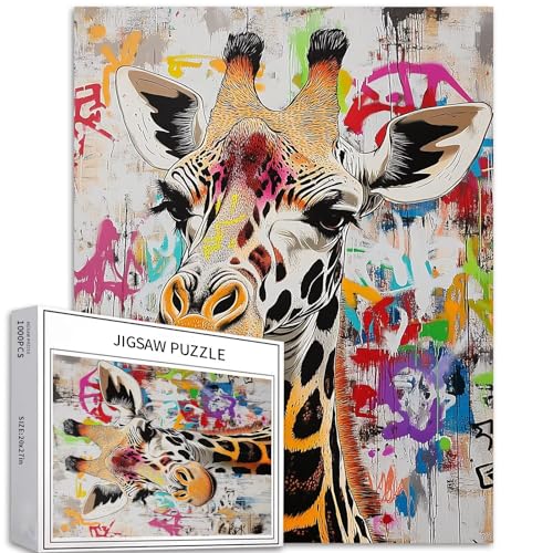 Doodle Giraffe 1000-teiliges Puzzle für Erwachsene, Straßenkunst-Puzzle, herausfordernde Familienaktivitäten, buntes DIY-Bastelpuzzle für Heimdekoration, Geschenke, 50 × 70 cm Doodle Giraffe 1000-teiliges Puzzle für Erwachsene, Straßenkunst-Puzzle, herausfordernde Familienaktivitäten, buntes DIY-Bastelpuzzle für Heimdekoration, Geschenke, 50 × 70 cm von Generic