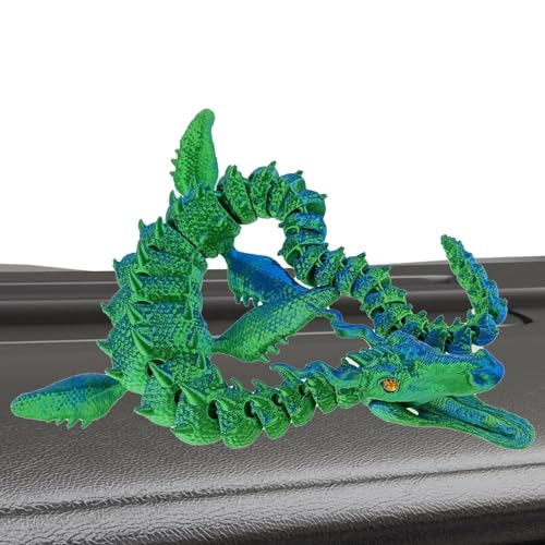 Drache 3D gedruckt | Drachen-Fidget-Spielzeug | 3D-Drachen mit flexiblen Gelenken, flexible Gelenke, Drache, Sammlerstück, vollständig bewegliches 3D-gedrucktes Drachen-Zappelspielzeug für Erwachsene, von Generic