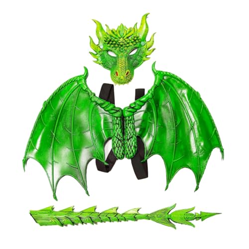 Drachenkostüm für Jungen und Mädchen, Halloween Drachenschwanz-Maske Set von Generic