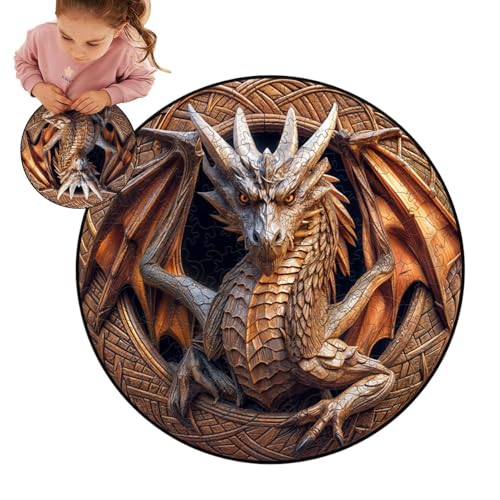 Drachenpuzzle, Drachenpuzzle für Erwachsene, Lern- und Lernspielzeug, einzigartige Form, Puzzles in Tierform, 150 Teile, mechanischer Drachenbau aus Holz – Handwerk aus Holz Drachenpuzzle, Drachenpuzzle für Erwachsene, Lern- und Lernspielzeug, einzigartige Form, Puzzles in Tierform, 150 Teile, mechanischer Drachenbau aus Holz – Handwerk aus Holz von Generic