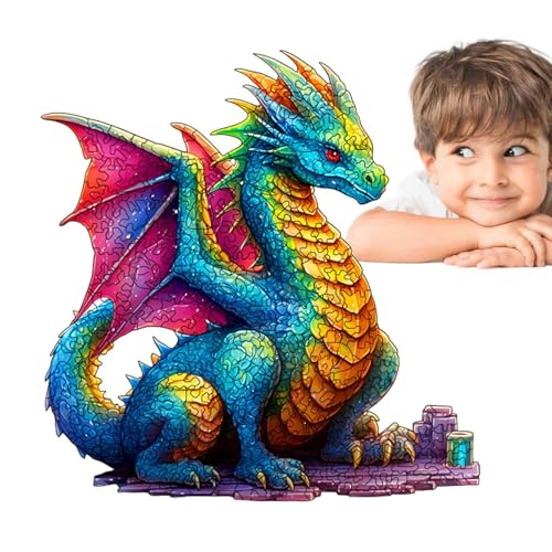 Drachenpuzzle für Erwachsene, Holzpuzzle für Kinder, Feinmotorikspiel, dekorative Sammlerstücke von Generic
