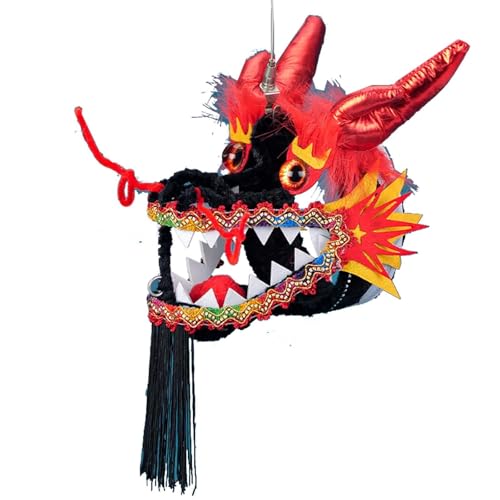 Dragon Dance Head Chinese New Year Performance Props for Halloween Christmas - 4 Colors Broken-Resistant Dragon Head(Black) von Generic