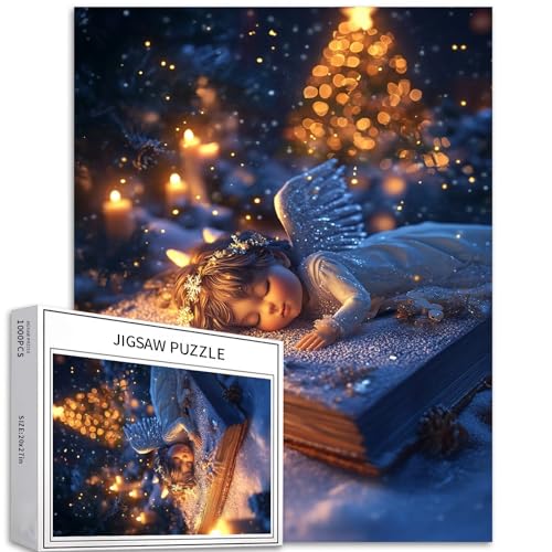 Dream Angel Puzzle für Erwachsene, 1000 Teile, Weihnachtsbuch, Kunst-Puzzle, herausfordernde Familienaktivitäten, buntes Bastelpuzzle für Heimdekoration, Geschenke, 50,8 x 68,9 cm von Generic