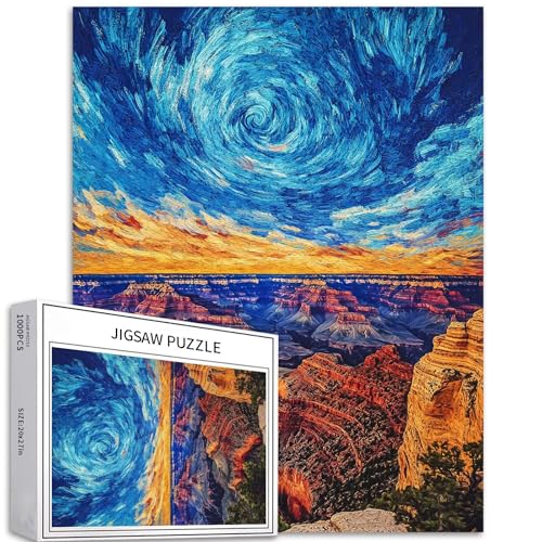 Dream Canyon 1000 Teile Puzzle für Erwachsene, Van Gogh Stil, Kunst-Puzzle, herausfordernde Familienaktivitäten, buntes Bastelpuzzle für Heimdekoration, Geschenke, 50,8 x 68,6 cm Dream Canyon 1000 Teile Puzzle für Erwachsene, Van Gogh Stil, Kunst-Puzzle, herausfordernde Familienaktivitäten, buntes Bastelpuzzle für Heimdekoration, Geschenke, 50,8 x 68,6 cm von Generic