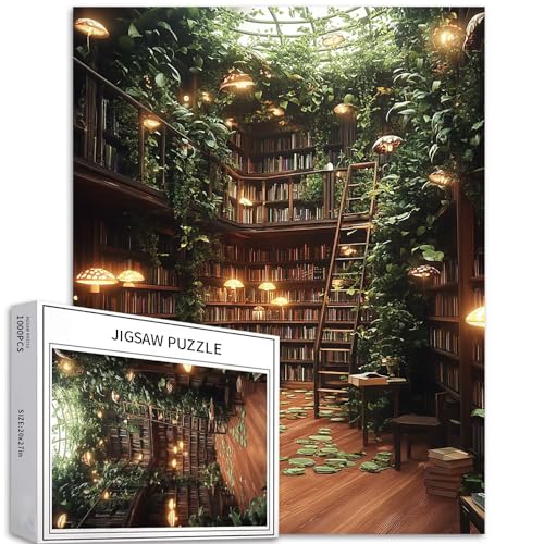 Dream Library 1000 Teile Puzzle für Erwachsene, üppiges Weinreben-Szene, buntes Puzzle für Heimdekoration, Geschenke, Familienpuzzle Dream Library 1000 Teile Puzzle für Erwachsene, üppiges Weinreben-Szene, buntes Puzzle für Heimdekoration, Geschenke, Familienpuzzle von Generic