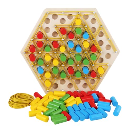 Dreieckiges Brettspiel mit elastischem Band, dreieckiges Kettenspiel, Puzzle-Brettspiel für Früherziehung, dreieckiges Spielbrett, Gummibandkette, Tischspielzeug Dreieckiges Brettspiel mit elastischem Band, dreieckiges Kettenspiel, Puzzle-Brettspiel für Früherziehung, dreieckiges Spielbrett, Gummibandkette, Tischspielzeug von Generic