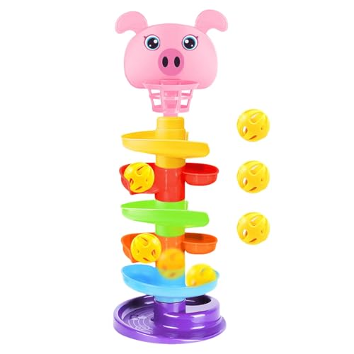 Drop-Toy-Ball-Turm | 6 Schichten süßer Stapelturm Spielzeug mit 5 rollenden Kugeln, tragbar und herausnehmbaren Materialien für die frühe Entwicklung, Vorschul-Lernspiele Drop-Toy-Ball-Turm | 6 Schichten süßer Stapelturm Spielzeug mit 5 rollenden Kugeln, tragbar und herausnehmbaren Materialien für die frühe Entwicklung, Vorschul-Lernspiele von Generic
