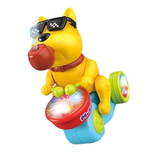 Drumspielendes Hundespielzeug - Pädagogischer Hund, Trommelmusikspielzeug | Musikalischer Hund, der Schlagzeug spielt Schlagzeug durch Sprühen des Schlagzeugs, Zug Mu von Generic