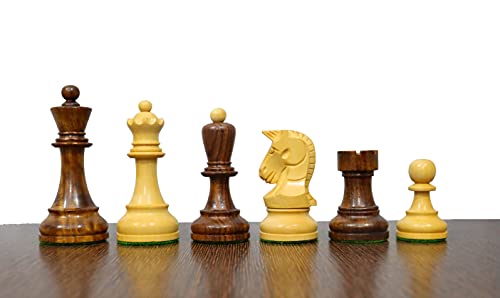 Dubrovnik Schachfiguren in goldenem Palisander - Reproduktion von 1950 Bobby Fischer Schachfiguren - König 3,7" | Luxus-Schachfiguren | 2 zusätzliche Königinnen von Generic