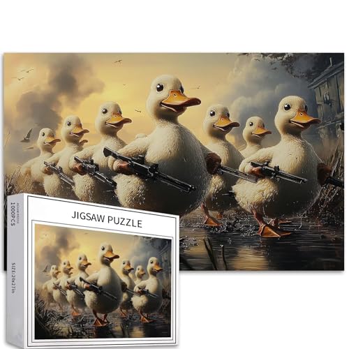 Duck Army Puzzle für Erwachsene, 1000 Teile, Kriegsmotiv, Kunst-Puzzle, anspruchsvolle Familienaktivitäten, buntes Bastelpuzzle für Heimdekoration, Geschenke, 68 x 50 cm Duck Army Puzzle für Erwachsene, 1000 Teile, Kriegsmotiv, Kunst-Puzzle, anspruchsvolle Familienaktivitäten, buntes Bastelpuzzle für Heimdekoration, Geschenke, 68 x 50 cm von Generic