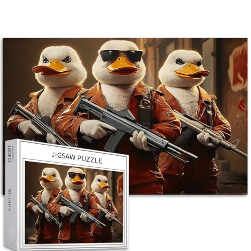 Duck Mafia 1000 Teile Puzzle für Erwachsene, klassisches Gangster-Bild, Kunst-Puzzle, herausfordernde Familienaktivitätsspiele, buntes DIY-Bastelpuzzle für Heimdekoration, Geschenke, 70 × 50 cm Duck Mafia 1000 Teile Puzzle für Erwachsene, klassisches Gangster-Bild, Kunst-Puzzle, herausfordernde Familienaktivitätsspiele, buntes DIY-Bastelpuzzle für Heimdekoration, Geschenke, 70 × 50 cm von Generic