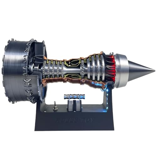 Düsenflugzeug-Turbofan-Turbojet-Triebwerk-Modellbausatz, Luftfahrtmechanik, Geschenk, Lehrdisplay, Schreibtischdekoration, kein Zusammenbau erforderlich(C) von Generic