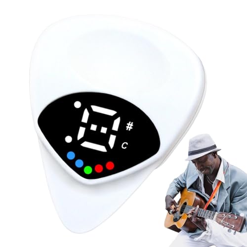E-Gitarren-Plektren, Gitarrenstimmer,2-in-1-Gitarren-Plektren-Tuner für Akustikgitarren - Batteriebetriebene E-Gitarren-Lernwerkzeuge, dünne Gitarrenplektren für Akustik-/E-Gitarre, Ukulele E-Gitarren-Plektren, Gitarrenstimmer,2-in-1-Gitarren-Plektren-Tuner für Akustikgitarren - Batteriebetriebene E-Gitarren-Lernwerkzeuge, dünne Gitarrenplektren für Akustik-/E-Gitarre, Ukulele von Generic