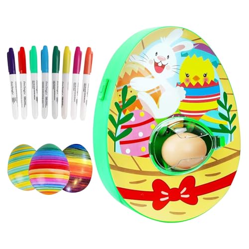 Easter Egg Decorator Kit, 8 Bunte Schnell Trocknende Marker, Ei Färbe Spinner Malmaschine Zum Selbermachen, Ostern Party Spielzeug Geschenk Für Kinder Kleinkind von Generic