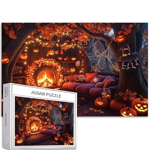 Ein Haus voller Kürbisse, 1000-teiliges Puzzle für Erwachsene, Halloween-Atmosphäre, Szene, Kunst-Puzzle, bunt, DIY-Puzzles für Heimdekoration, Geschenke, Familienpuzzle, perfekt für Spielabende, 68 x Ein Haus voller Kürbisse, 1000-teiliges Puzzle für Erwachsene, Halloween-Atmosphäre, Szene, Kunst-Puzzle, bunt, DIY-Puzzles für Heimdekoration, Geschenke, Familienpuzzle, perfekt für Spielabende, 68 x von Generic
