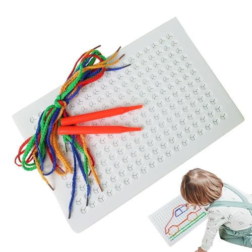 Einfädelbretter,Fädelbrett für sensorische Näharbeiten für Kinder,Schnur geflochtenes Einfädel-Webbrett - String-Art-Set mit farbigen Seilen, Feinmotorik-Fädelbrettern für Kinder Einfädelbretter,Fädelbrett für sensorische Näharbeiten für Kinder,Schnur geflochtenes Einfädel-Webbrett - String-Art-Set mit farbigen Seilen, Feinmotorik-Fädelbrettern für Kinder von Generic
