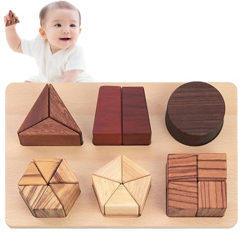 Einkäufe die passenden Spielzeuge, passendes Spiel für Kinder, Holzstapelblöcke, Lernspielzeug-Set, keine passende geometrische Farbe Sorter für für Kinder von Generic