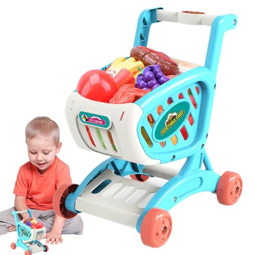 -Einkaufswagen, Spielspielzeug-Küchenzubehör | Sicheres Spielzeug zum Spielen von Einkaufswagen mit vorgetäuschtem Obst und Gemüse, Ladenzubehör für Kinder ab 3 Jahren, , Mädchen, Kinde -Einkaufswagen, Spielspielzeug-Küchenzubehör | Sicheres Spielzeug zum Spielen von Einkaufswagen mit vorgetäuschtem Obst und Gemüse, Ladenzubehör für Kinder ab 3 Jahren, , Mädchen, Kinde von Generic