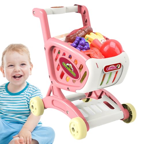 Einkaufswagen-Spielzeug für die Küche, Spielzeug mit Futter und simuliertem Zubehör, ideal für kleine Kinder 3+, Rollenspiele für Kinder, lustiges Spielzeug für die Küche zu Hause Einkaufswagen-Spielzeug für die Küche, Spielzeug mit Futter und simuliertem Zubehör, ideal für kleine Kinder 3+, Rollenspiele für Kinder, lustiges Spielzeug für die Küche zu Hause von Generic