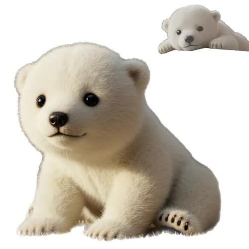 Eisbär-Stofftier, Plüschtier mit ultraweichem Fell, realistisches Eisbär-Plüschtier, Stofftier für realistischen Komfort, lustige weiche Plüschtier-Begleiter für Jungen, Mädchen und Erwachsene White von Generic