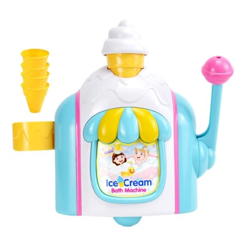 Eiscreme-Maschine für das Bad, Seifenblasenmaschine, Badespielzeug, Seifenblasenmaschine für Seifenblasenmaschine mit 4 Eiscreme-Tüten, Badewannenspielzeug Eiscreme-Maschine für das Bad, Seifenblasenmaschine, Badespielzeug, Seifenblasenmaschine für Seifenblasenmaschine mit 4 Eiscreme-Tüten, Badewannenspielzeug von Generic