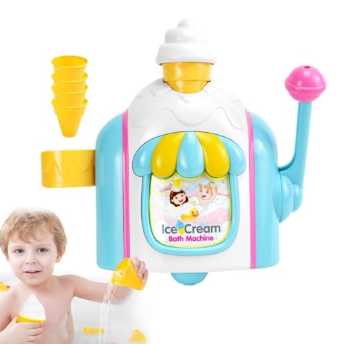 Eiscreme-Maschine für das Bad – Seifenblasenmaschine für Badespielzeug | Seifenblasenmaschine für Wasserbad mit 4 Eiscreme-Tüten | Wasserspiel-Spielzeug Eiscreme-Maschine für das Bad – Seifenblasenmaschine für Badespielzeug | Seifenblasenmaschine für Wasserbad mit 4 Eiscreme-Tüten | Wasserspiel-Spielzeug von Generic