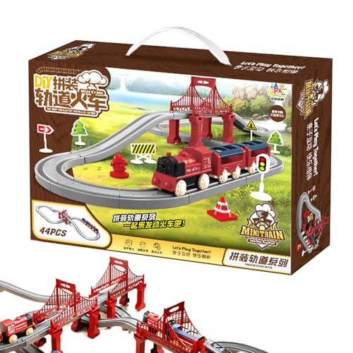 Eisenbahnset, Eisenbahnschienenset | Elektrische Züge | Eisenbahnbausätze mit Lokomotive, Waggons und Gleisen, Vorschul-Lernaktivitäten für und Mädchen ab 3 Monaten Eisenbahnset, Eisenbahnschienenset | Elektrische Züge | Eisenbahnbausätze mit Lokomotive, Waggons und Gleisen, Vorschul-Lernaktivitäten für und Mädchen ab 3 Monaten von Generic