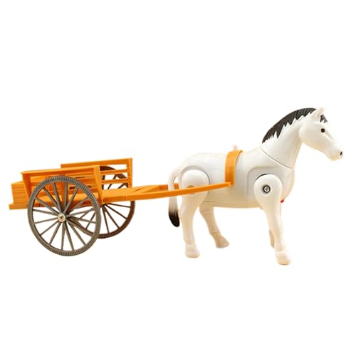 Electric Horse Toy - Retro Horse Carriage Model, Wandelnes Dekoratives Spielzeug Für Desktop -Display | Vintage Ornament Für Kindertagesstättenzentrum, Schule, Kinderzimmer, Klassisches Bücherregalstü von Generic