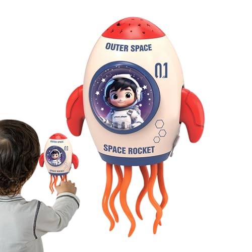 Electric Rocket Toy - Tanzspielzeug 5,83 × 4,33 × 8,34 Zoll, beleuchtete Projektormusikpuppe, beleuchtetes Tanzspielzeug Musikprojektor Puppen für Festival Indoor Holiday Home Tisch Event Party Kinder von Generic