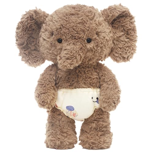 Elefant aus Plüsch, Elefanten-Plüschtier | 33,7 cm (13,7 Zoll) Figur aus weichem Plüsch – Kuschelpuppen für Jungen, Charaktersammlung, Heimdekoration von Generic