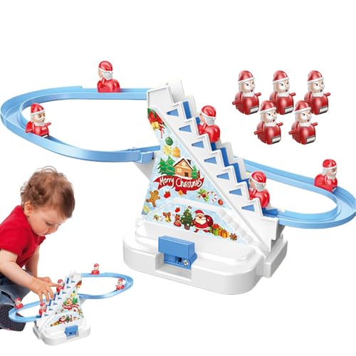 Elektrische Kletterleiter Weihnachtsmann Kletterspielzeug für Kleinkinder mit LED-Lichtern und Musik, elektrische Strecke, Schiebeleitern, MO von Generic