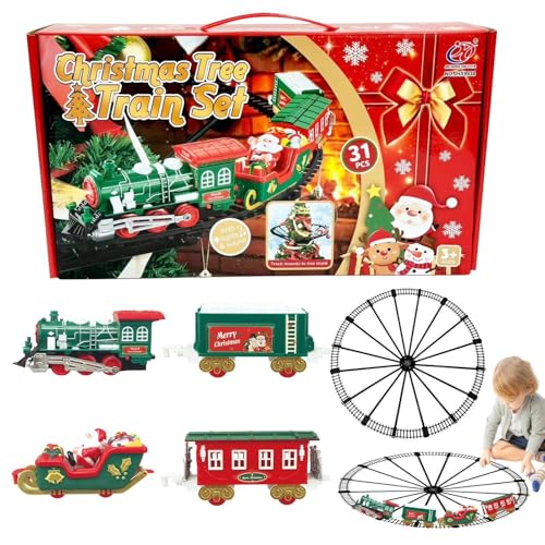 Elektrische Weihnachtszug-Koffer, Weihnachtszugbeleuchtung | Spielzeugzug mit Licht und Sound für Kleinkinder – Miniaturzüge für Kleinkinder für ab 4, 5, 6, 7 Jahren und mehr Elektrische Weihnachtszug-Koffer, Weihnachtszugbeleuchtung | Spielzeugzug mit Licht und Sound für Kleinkinder – Miniaturzüge für Kleinkinder für ab 4, 5, 6, 7 Jahren und mehr von Generic