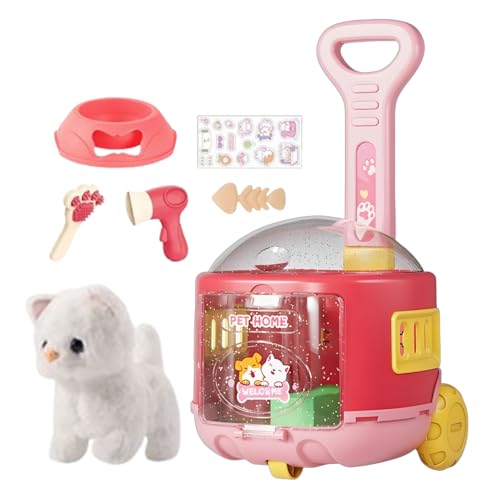 Elektronische Haustiere - Haustierspielzeug | Elektrisches Plüschspielzeug | Interaktives Tier Walking Barking Trolley Fall | Realistische Tiere Gefüllte Figuren Für Vorstellen, DASS Baby Gi von Generic