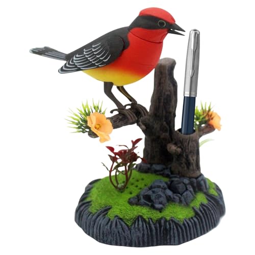 Elektronische Vögel - Vogelkatze Spielzeug | Bewegender Vogelspielzeug | Netter Chirp Stifthalter | 18x16x11cm Dekorative Realistische Haustier Vögel Für Schulkinder Schlafzimmer Wohnzimmer Küche Erwa von Generic