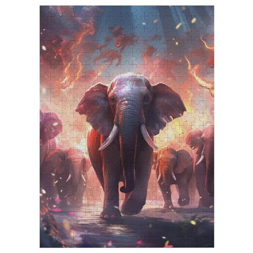 Elephant - 1000 Teile Puzzle – - Hochauflösendes - Gelegenheitsspiel – 1000 Teile Holzpuzzle 300 PCS von Generic