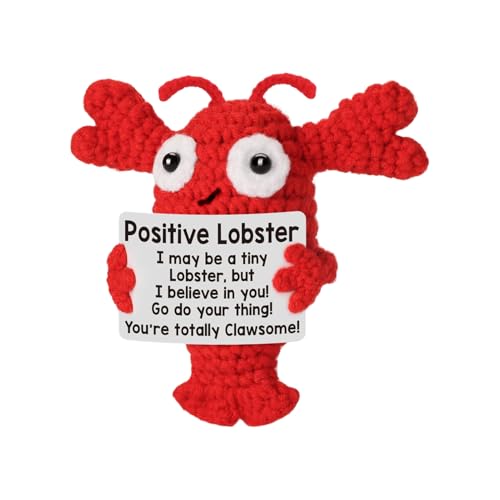 Emotionale Tierhalterung – Positive Haken – Positive Handarbeit Häkeln Lobster – Inspirierendes Tier Plüschtier mit Affirmation Card – Motivational Support Geschenk für Teacher Mom Freund Teen Desk Emotionale Tierhalterung – Positive Haken – Positive Handarbeit Häkeln Lobster – Inspirierendes Tier Plüschtier mit Affirmation Card – Motivational Support Geschenk für Teacher Mom Freund Teen Desk von Generic