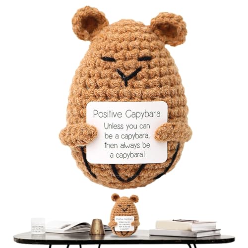 Emotionale Unterstützung Häkeln Tiere – Handgehäkelte gestrickte und kapybaradekor, niedliche ermutigende Spielzeuge für und Mädchen | Glückliche Minihäkelte Puppe für Positive Stimmungen und von Generic