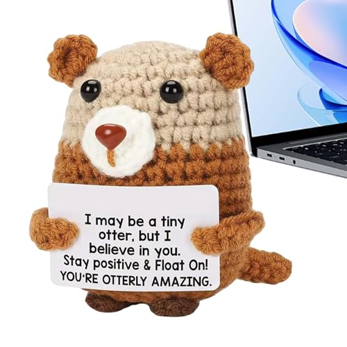 Emotionale Unterstützung Plüsch, Emotionaler Unterstützung Häkeln | Nettes Inspirierendes Tier Mit Positiver Karte | Handgefertigte Erhebende Tischverzierung Für Home Office, Bannes Up Stick Pup von Generic