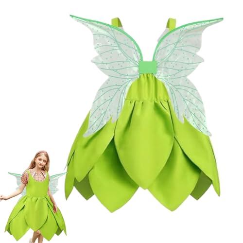 Enchanted Fairy Outfit - Halloween -Kleid mit Flügeln und Blumenringen | Girls Princess Kostüm Set für Schultänze, Geburtstagsfeiern, Urlaubsveranstaltungen, Rollenspiele Spaß, thematische Versammlung Enchanted Fairy Outfit - Halloween -Kleid mit Flügeln und Blumenringen | Girls Princess Kostüm Set für Schultänze, Geburtstagsfeiern, Urlaubsveranstaltungen, Rollenspiele Spaß, thematische Versammlung von Generic