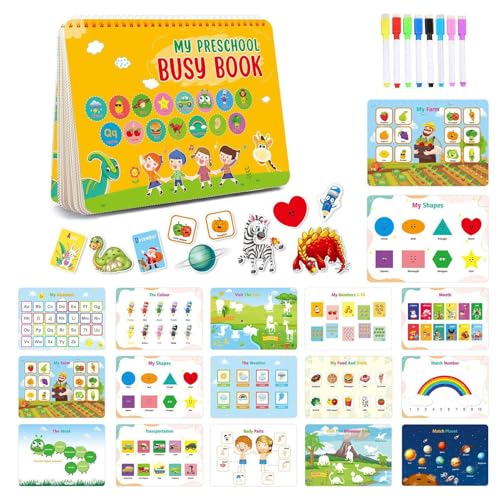 Engagiertes Buch "Kindergarten" | Lernbücher für Kinder im Vorschulalter mit 15 Themen – bunte Kindergarten Books Educational Toys for Kids ab 3 Jahren von Generic