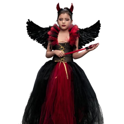 Engel und Costumes, Satz von schwarzen Und roten Halloweens -Teufels-Kostümen | Cosplay Halloweens Cosplay Geburtstagsausrüstung, Größe Von S bis XL von Generic