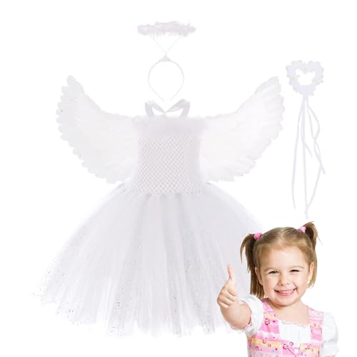 Engelkleid für Mädchen – Bezaubernde Tüll Fee Prinzessin mit Flügeln und Kopfschmuck | Elegantes Engelkleid für Rollenspiel, Cosplay, Karneval und Bühnenauftritte, Outfit Engelkleid für Mädchen – Bezaubernde Tüll Fee Prinzessin mit Flügeln und Kopfschmuck | Elegantes Engelkleid für Rollenspiel, Cosplay, Karneval und Bühnenauftritte, Outfit von Generic