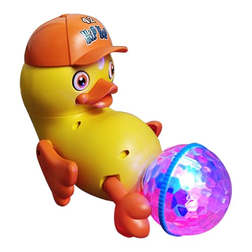 Ente geht mit gelbem Tanz, elektrisches Lernspielzeug, mit Musiklicht für kleine Kinder, interaktive Ente mit lustigen Liedern, ideal für , Mädchen, T von Generic