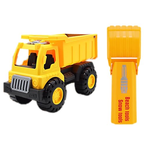 Entladefahrzeug + Sandbaggerarm, Sandspielzeug – Manuelle Schneeausgrabung für Kinder | Interaktives Griffentwicklungstool, großes Wassersandspielzeug Qmh130 (Yellow, 12X34X8.5cm) von Generic
