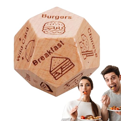Generic Entscheidungswürfel für Paare, Dating Würfel, Holz, 60 Stück, Hexaeder, Art der Lebensmittel A Generic Entscheidungswürfel für Paare, Dating Würfel, Holz, 60 Stück, Hexaeder, Art der Lebensmittel A von Generic