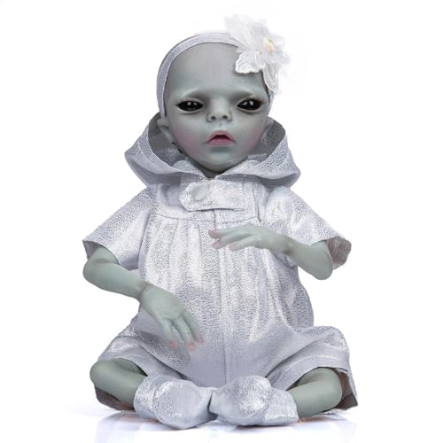 Entzückende Alien-Rebirth-Puppe – realistisches, handdetailliertes Spielzeug, bewegliches Babypuppenspielzeug | Ganzkörper-Silikon-Vinylpuppen | Ultrarealistische Babypuppe | Wiedergeborene Babypuppe von Generic